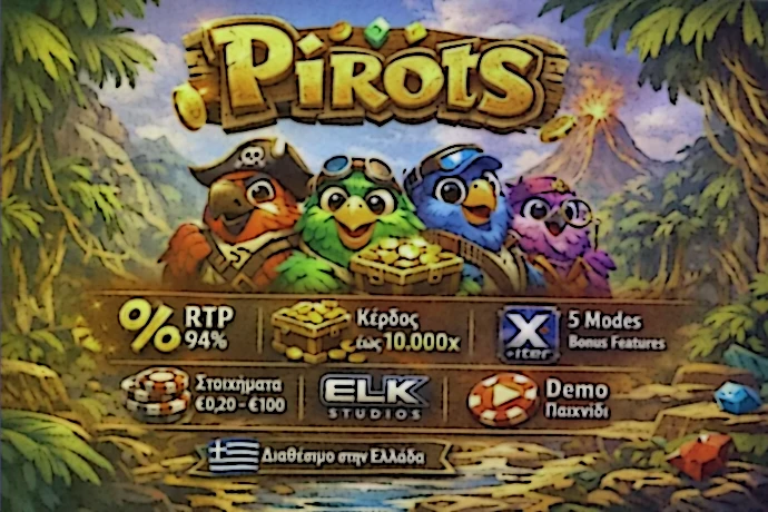 Κοινές προδιαγραφές όλων των παιχνιδιών Pirots με RTP 94 τοις εκατό και μέγιστη νίκη 10000 φορές