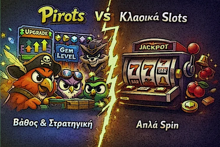 Σύγκριση του πρώτου Pirots με τα κλασικά slots ως προς τη δομή και τη ροή του παιχνιδιού