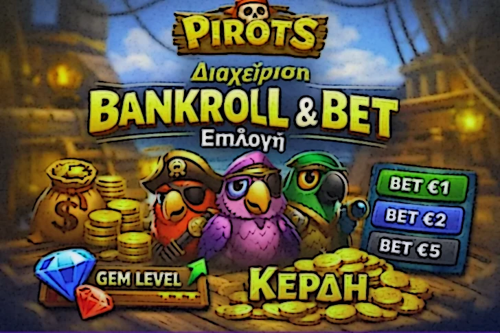 Παράδειγμα προσέγγισης bankroll στο Pirots με μέτριο στοίχημα και έλεγχο των αγορών X-iter