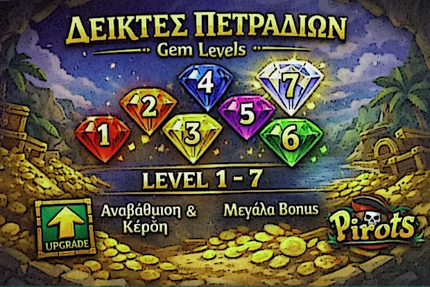 Πίνακας αξιών των πολύτιμων λίθων στο Pirots ανά χρώμα και επίπεδο από το ένα έως το πέντε