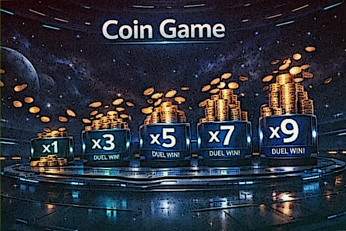 Lost in Space Coin Game με Spacecorn trigger και multiplier από νίκες σε Space Duel