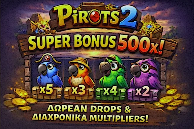 Το Super Bonus του Pirots 2 με κόστος 500x bet και έμφαση στη μέγιστη δυναμική του bonus