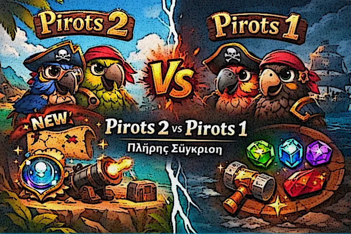 Σύγκριση του Pirots 2 με το πρώτο μέρος ως προς το αρχικό πλέγμα, τη μηχανική και το RTP