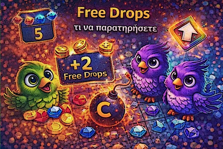 Free Drops στο Pirots demo με το ίδιο bonus trigger και την ίδια λογική προόδου όπως στο πραγματικό παιχνίδι