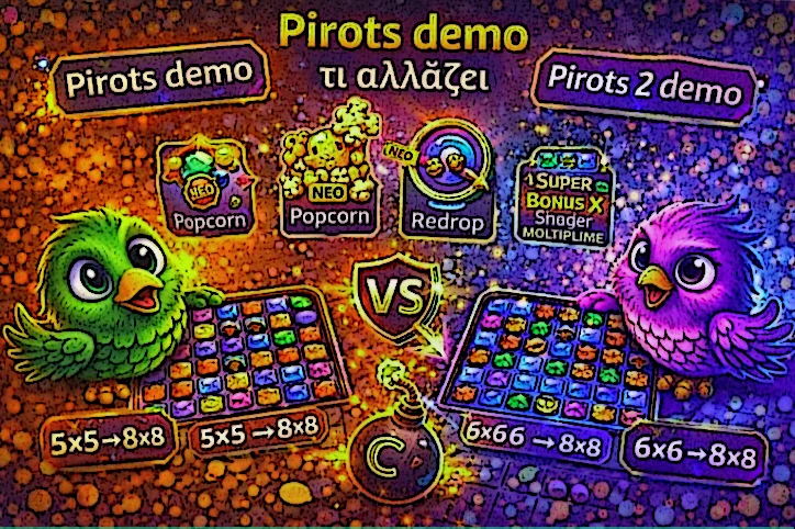 Σύγκριση του αρχικού Pirots demo με το Pirots 2 demo ως επόμενο βήμα εκμάθησης της σειράς